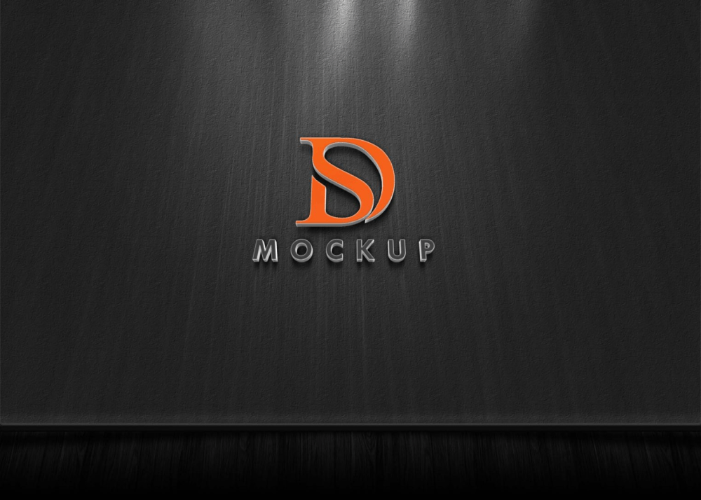 Wall 3D Logo Mockup | eyMockup