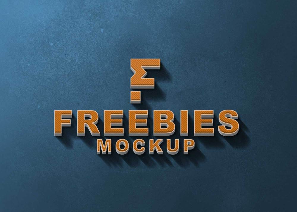 3D Freebies Logo Mockup 2021 - Freebies Mockup