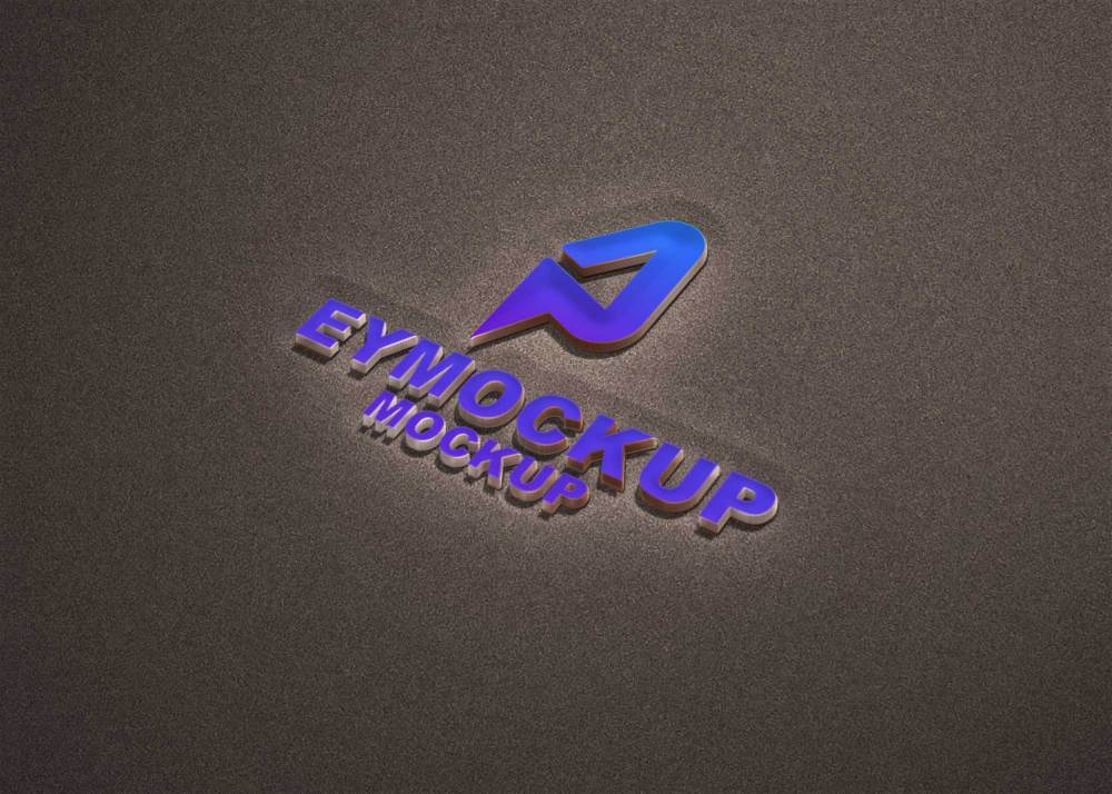 FreeBies Sand 3D Logo Mockup - Freebies Mockup