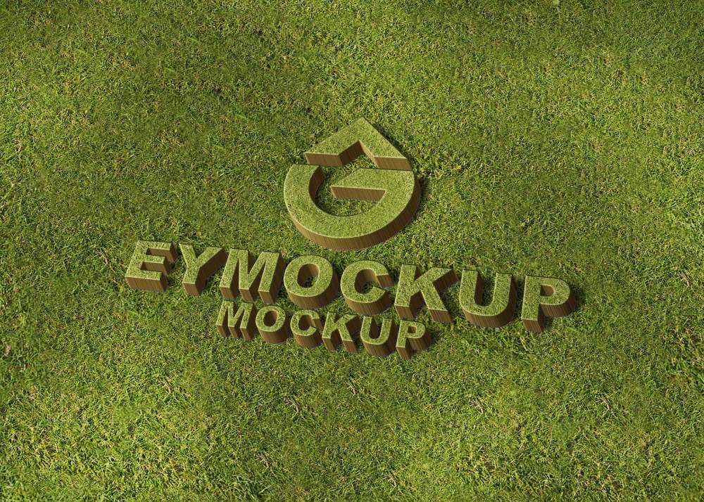 Free PSD 3D Logo Mockup - Freebies Mockup