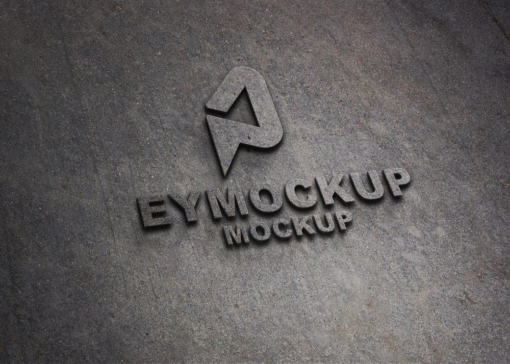 Free Realistic 3D Logo Mockup - Freebies Mockup