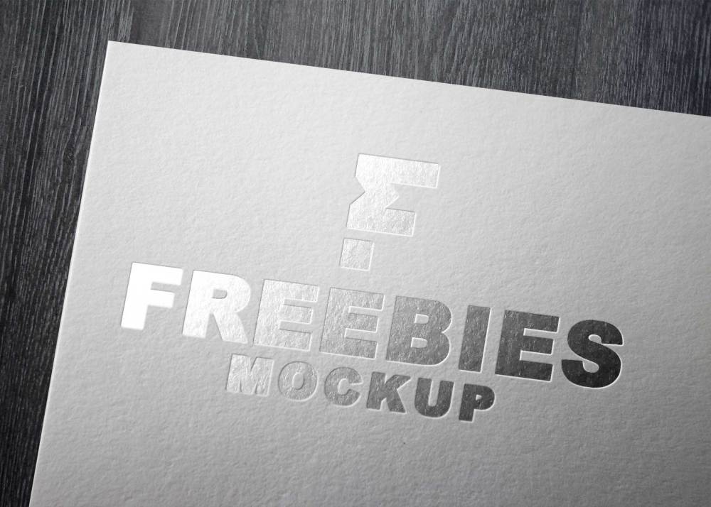 Free Silver Paper Logo Mockup - Freebies Mockup