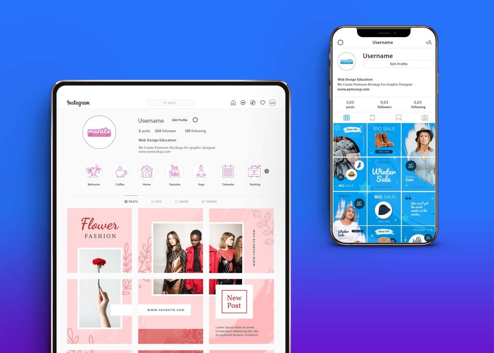 Instagram Account Mockup - Freebies Mockup