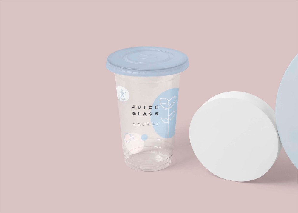 Transparent Disposible Glass Mockup - Freebies Mockup