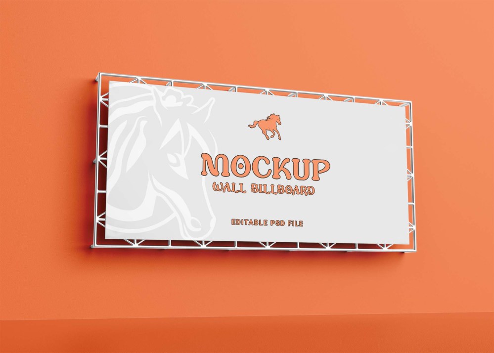 Wall Billboard Mockup - Freebies Mockup