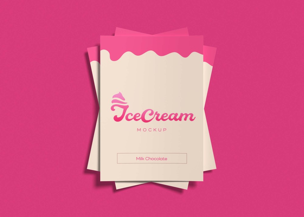 Ice Cream Branding Mockup - Freebies Mockup