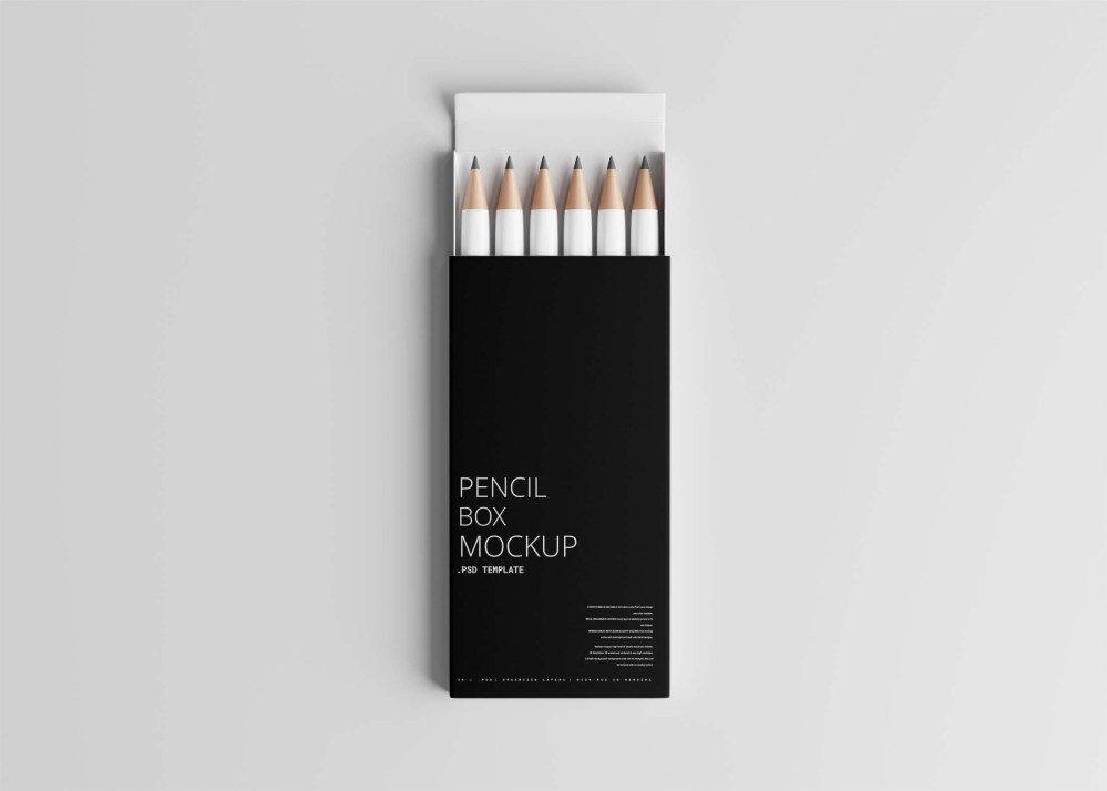 Pencil Box Packaging Mockup - Freebies Mockup