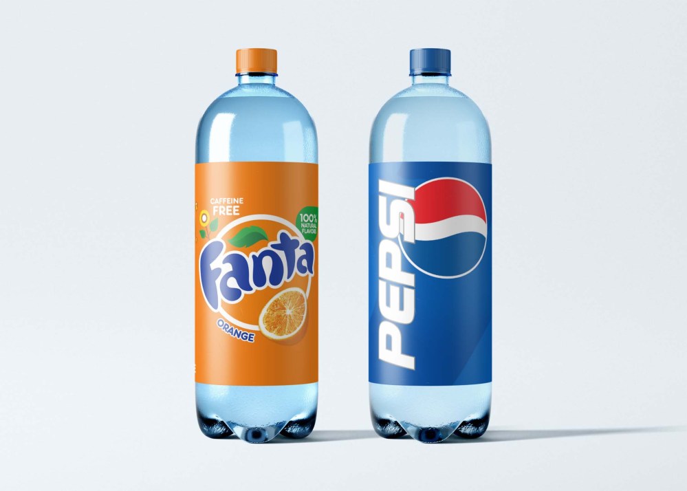 Pepsi - Fanta Bottle Mockup - Freebies Mockup