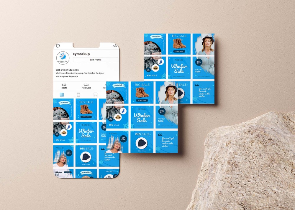 Perspective Social Media Mockup - Freebies Mockup