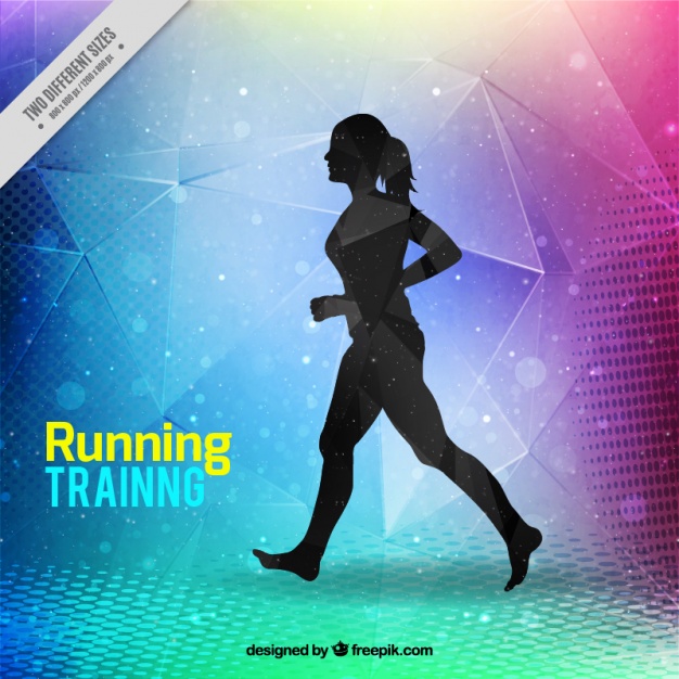 Background Program Running Icon Free: Modern running training background with woman silhouette - nohat.cc