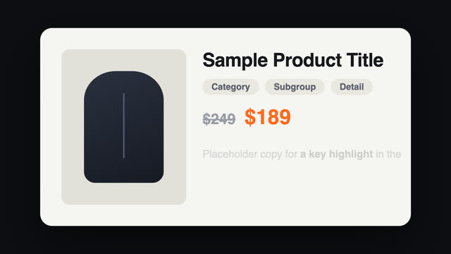 Product card progressive assemble