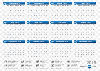 0 Calendar date 1 Year - Calender 2018 