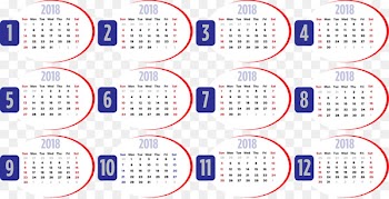 0 Calendar date Julian calendar Coptic calendar - 2018 Vector 