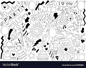 0006 hand drawn party doodle happy birthday