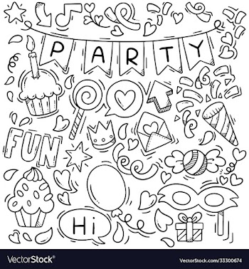 0015 hand drawn party doodle happy birthday