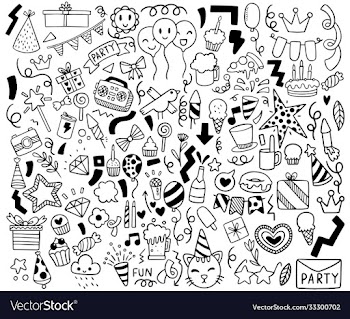 0038 hand drawn party doodle happy birthday