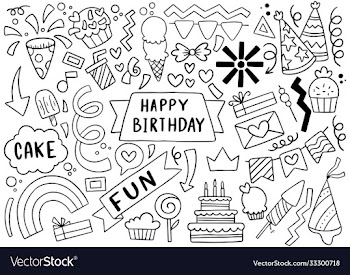 0052 hand drawn party doodle happy birthday