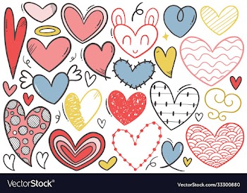 0074 hand drawn scribble hearts