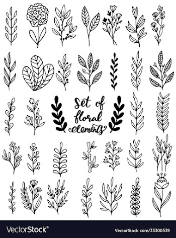 0105 hand drawn flowers doodle