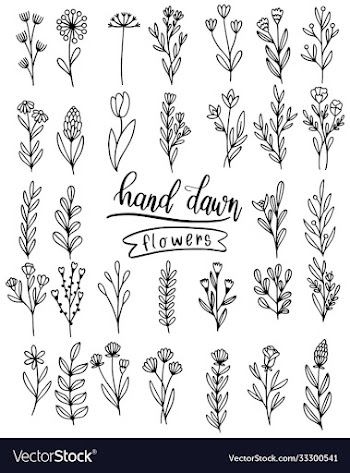 0108 hand drawn flowers doodle