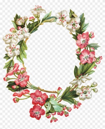 012 Apple Blossom Oval Wreath Graphicsfairy 1,020×1,200 - Floral Borders And Frames