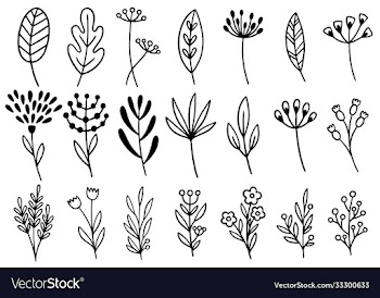 0182 hand drawn flowers doodle