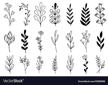 0187 hand drawn flowers doodle