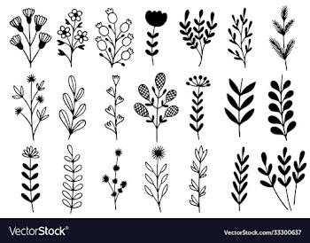0187 hand drawn flowers doodle