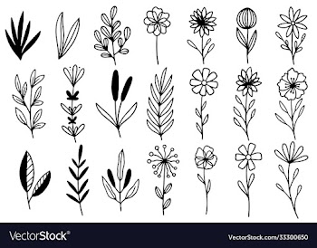 0192 hand drawn flowers doodle