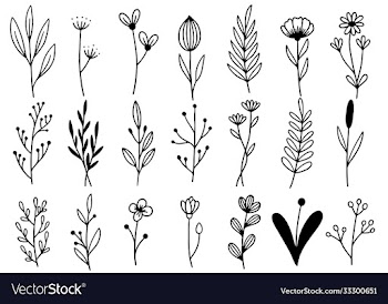 0192 hand drawn flowers doodle