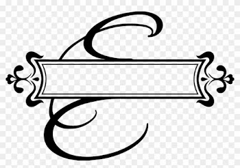 1 1/8 Fancy Black Old English Alphabet Letter E Embroidered - Wedding Invitation Letter