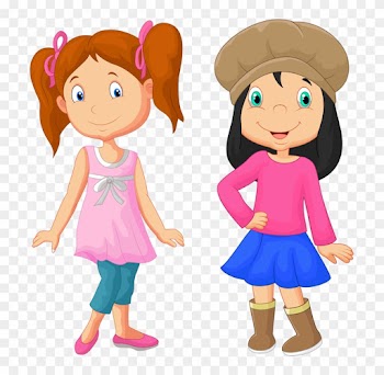 1 [преобразованный] - Two Girls Cartoon Png