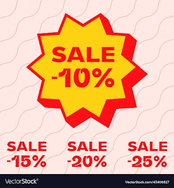 10 15 20 25 percent discount sticker