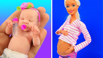 10 DIY Barbie Hacks: Pregnant Doll, hat, pencil case, clothes, and ...
