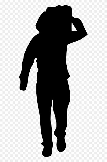10 People With Luggage Silhouette - Silhouette