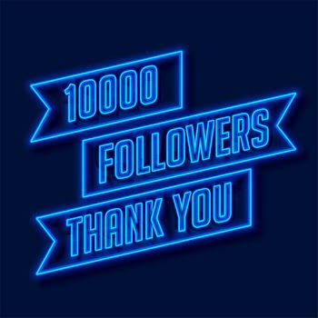 1000 followers network thank you poster Free Vector