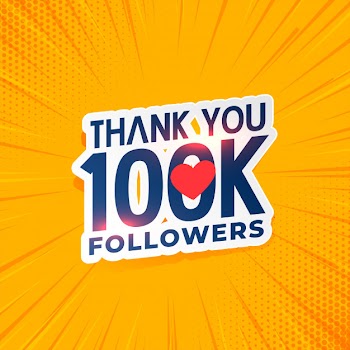 100k social media network followers yellow background Free Vector