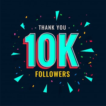 10k social followers and subscribers template Free Vector