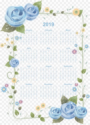 12 Month Calendar 2019 Printable with flower board - others 