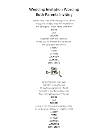 12+ sample wording for wedding invitations | Authorizationletters.org