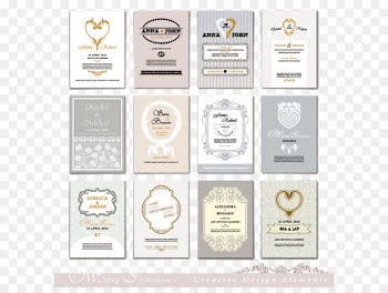 12 Wedding Invitations 