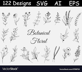 122 botanical bundle floral leaves