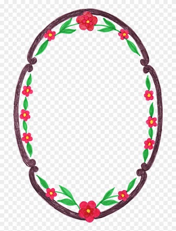 1442 × 2069 Px - Flower Frame Oval