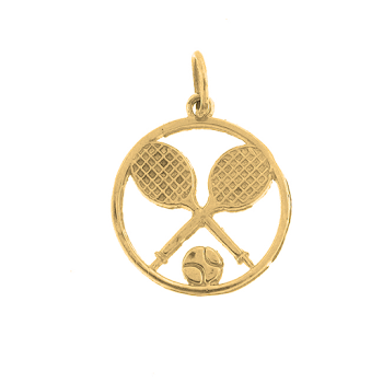 14K or 18K Gold Tennis Racket And Ball Pendant - AZ6336DZ