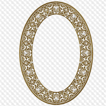 15 frames png format gold and pearl - round and oval frame for Photoshop