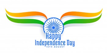 15th august happy independence day of india Free Vector