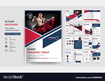 16 page gym fitness and yoga business brochure