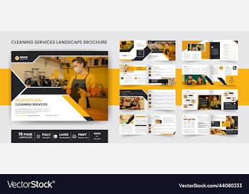 16 page landscape house cleaning brochure design