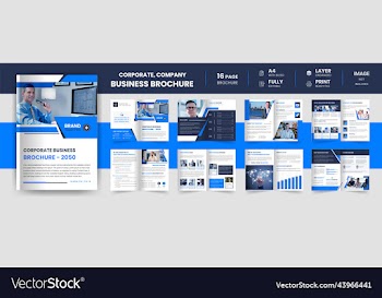 16 pages corporate business a4 size brochure