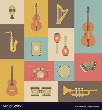 161grunge music instrument vector image